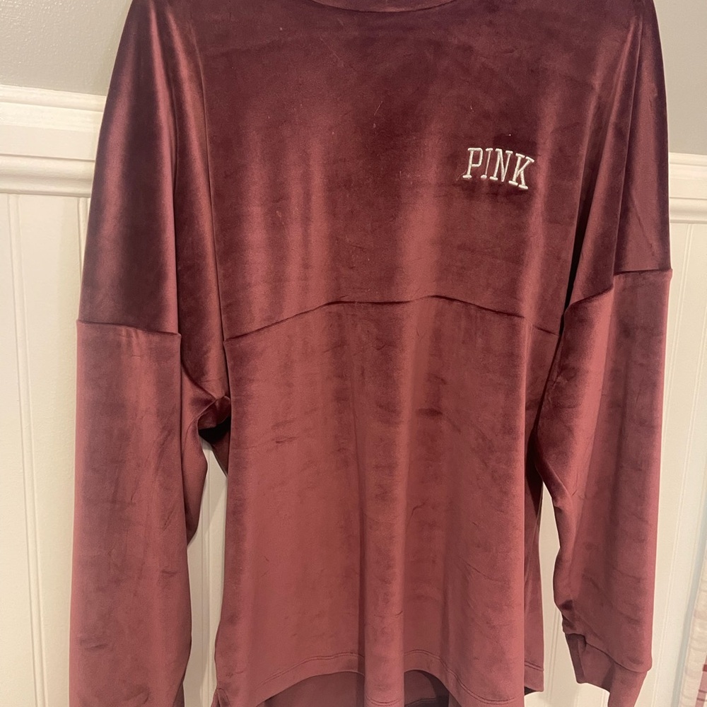 PINK Victoria's Secret Maroon Long Sleeve Top